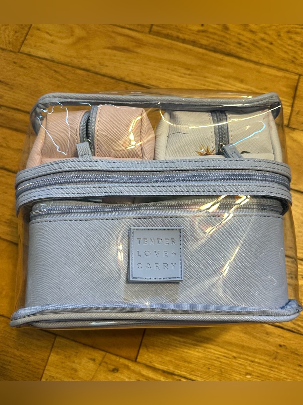 Clear Cosmetic Organizer Bag - Light purple